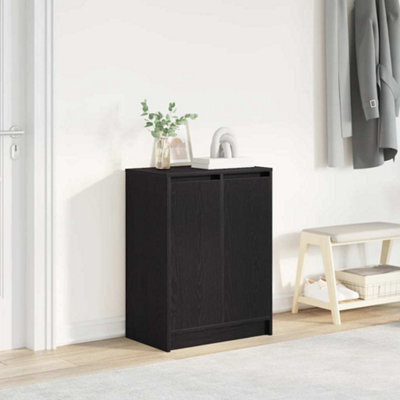 Vidaxl Shoe Cabinet Black Oak 57X34X76 Cm Engineered Wood - image 1