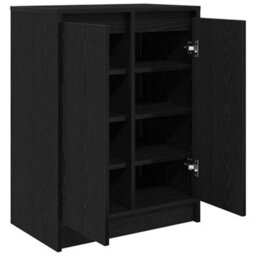 Vidaxl Shoe Cabinet Black Oak 57X34X76 Cm Engineered Wood - thumbnail 5