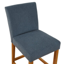 The Furniture Market Monty Blue Fabric Bar Stool Modern Minimalist Design Natural Oak Solid Wood Legs Comfortable Foam Seat Kitchen Counter Stool - thumbnail 6