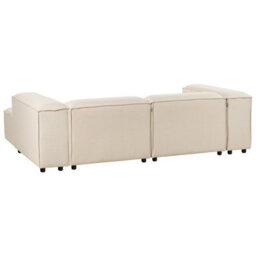 Beliani Modular Corner Sofa 3 Seater Ardal Fabric Beige With Ottoman Left Hand - thumbnail 8
