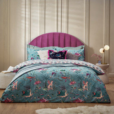 Furn. Athena Mythological Duvet Set, Double, Blue - image 1