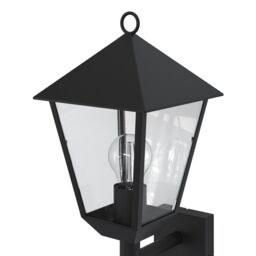GoodHome Fixed Matt Black Pir Motion Sensor Outdoor Lantern Wall Light 25W - thumbnail 3