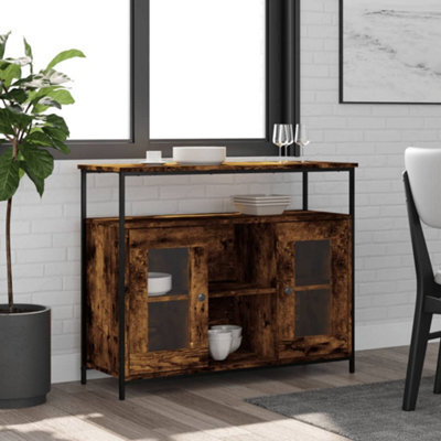 Vidaxl Sideboard Smoked Oak 100X35X80 Cm Engineered Wood - image 1