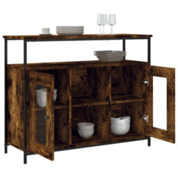 Vidaxl Sideboard Smoked Oak 100X35X80 Cm Engineered Wood - thumbnail 4
