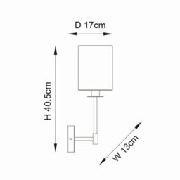 Luminosa Lighting Luminosa Sancerre Wall Lamp With Shade Matt Black, Vintage White Fabric, 1X E14 - thumbnail 7