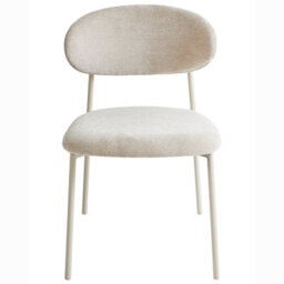 Beliani Set Of 2 Dining Chairs Cowley Chenille Light Beige - thumbnail 4