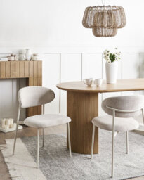Beliani Set Of 2 Dining Chairs Cowley Chenille Light Beige - thumbnail 2