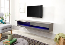 Gfw Galicia 180Cm Wall Tv Unit With Led Grey - thumbnail 3