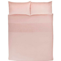Smart Living Luxury Polycotton Easy Care Bedding Quilt Cover, Textured Duvet Cover Set, Bed Covers - Pintuck Pleated Striped Panel - thumbnail 3