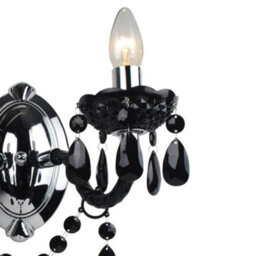 First Choice Lighting Black Acrylic And Chrome Marie Therese Style Twin Wall Light - thumbnail 4