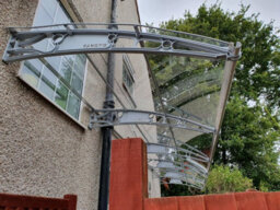 Canofix UK Canofix Door Canopy Pc 8000 Width X 1500 Projection (Grey Bracket - Clear Sheet) - thumbnail 3