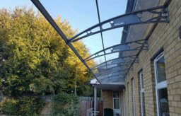 Canofix UK Canofix Door Canopy Pc 8000 Width X 1500 Projection (Grey Bracket - Clear Sheet) - thumbnail 5