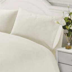 Homespace Direct Ltd 400 Thread Count 100% Egyptian Cotton Duvet Cover Set Bed Linen Bedding Cream - thumbnail 2