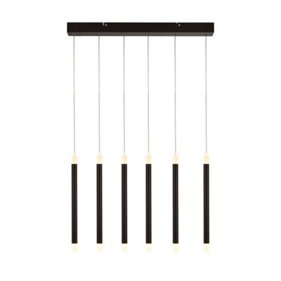 Lighting Collection Chiltepec Matt Black 6Lt Led Bar Pendant - image 1
