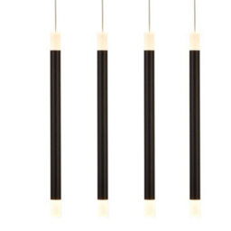 Lighting Collection Chiltepec Matt Black 6Lt Led Bar Pendant - thumbnail 3