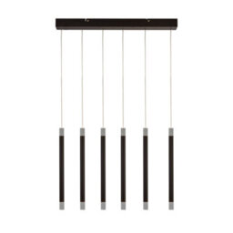 Lighting Collection Chiltepec Matt Black 6Lt Led Bar Pendant - thumbnail 2
