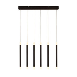 Lighting Collection Chiltepec Matt Black 6Lt Led Bar Pendant - thumbnail 1