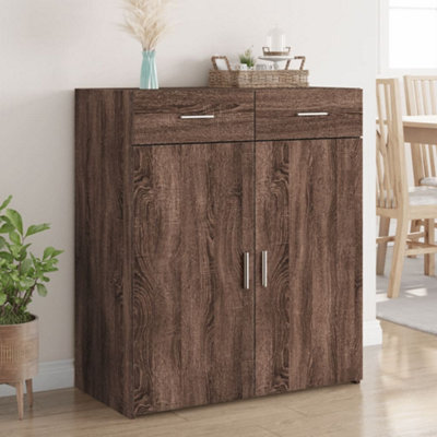Berkfield Sideboard Brown Oak 80X42.5X93 Cm Engineered Wood - image 1