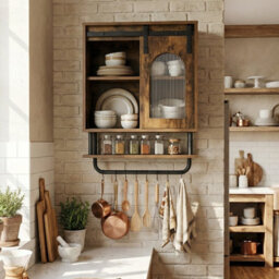 Gainoom Bathroom Wall Cabinet Industrial Medicine Cabinet With Sliding Barn Door & Metal Hanging Bar - thumbnail 5