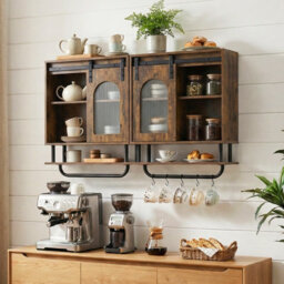 Gainoom Bathroom Wall Cabinet Industrial Medicine Cabinet With Sliding Barn Door & Metal Hanging Bar - thumbnail 4