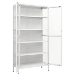 Walplus Display Cabinet White 90X40X180 Cm Steel And Tempered Glass - thumbnail 6