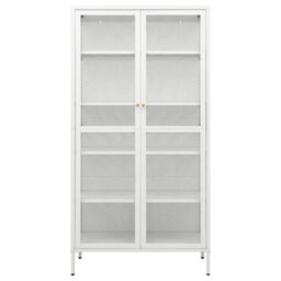 Walplus Display Cabinet White 90X40X180 Cm Steel And Tempered Glass - thumbnail 3