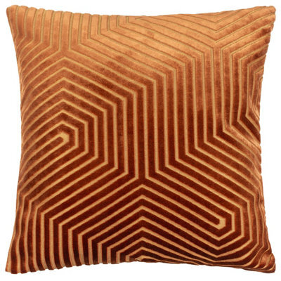 Paoletti Evoke Geometric Cut Velvet Cushion Cover - image 1