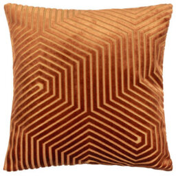 Paoletti Evoke Geometric Cut Velvet Cushion Cover - thumbnail 1