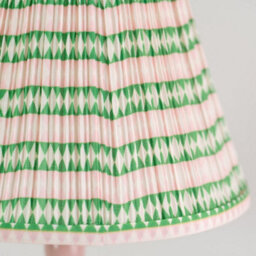 Valuelights Bobbles Rose Pink Bobbin Table Lamp With Pink Aztec Pleated Shade - Led Bulb Included - thumbnail 3