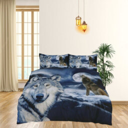 TheWhiteWater Limited Rare Wild Alpha Wolf Bed Set- 3D Animal Printed Single Beddings Duvet Cover + One Matching Pillowcase - thumbnail 5