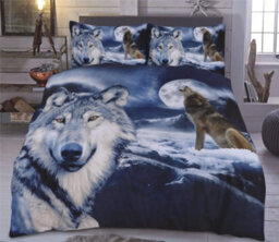 TheWhiteWater Limited Rare Wild Alpha Wolf Bed Set- 3D Animal Printed Single Beddings Duvet Cover + One Matching Pillowcase - thumbnail 2