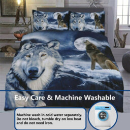 TheWhiteWater Limited Rare Wild Alpha Wolf Bed Set- 3D Animal Printed Single Beddings Duvet Cover + One Matching Pillowcase - thumbnail 3