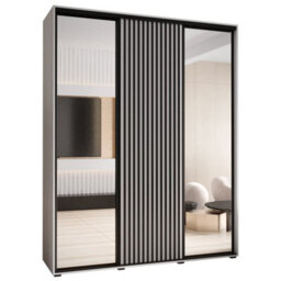 Arte Sapporo Ii - Airy White Mirrored Sliding Door Wardrobe - Compact Storage For Modern Living (H)2050mm (W)1900mm (D)600mm - thumbnail 2