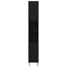 Vidaxl Bathroom Cabinet Black Oak 30 X 30 X 190 Cm Engineered Wood - thumbnail 7