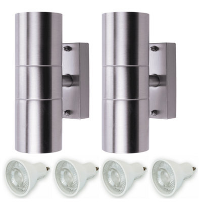 Hispec Up And Down Wall Light: Stainless Steel: 2X Lights & 4X Gu10 - image 1