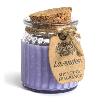 Serenityy Lavender Soy Pot Of Fragrance Candle In Reusable Glass Jar With Cork Lid - 120 G, Approx. 20 Hours Burn Time - image 1