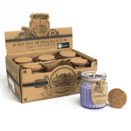 Serenityy Lavender Soy Pot Of Fragrance Candle In Reusable Glass Jar With Cork Lid - 120 G, Approx. 20 Hours Burn Time - thumbnail 4