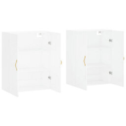 Berkfield Wall Mounted Cabinets 2 Pcs White 69.5X34X90 Cm - thumbnail 4