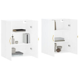 Berkfield Wall Mounted Cabinets 2 Pcs White 69.5X34X90 Cm - thumbnail 3