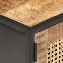 Walplus Tv Cabinet 90X30X40 Cm Rough Mango Wood And Natural Cane - thumbnail 5