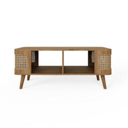 Sorrel Rattan Open Shelf Coffee Table - thumbnail 4