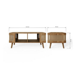 Sorrel Rattan Open Shelf Coffee Table - thumbnail 7