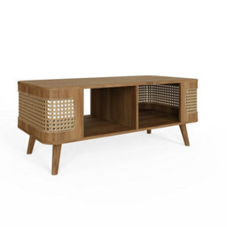 Sorrel Rattan Open Shelf Coffee Table - thumbnail 3