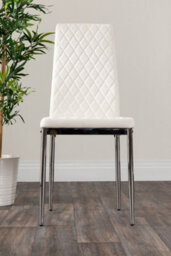 Furniturebox Imperia Black High Gloss 6 Seater Dining Table With Structural 2 Plinth Column Legs 6 White Stitched Faux Leather Milan Chairs - thumbnail 2