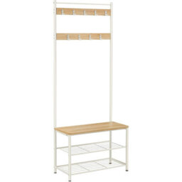 Songmics Vasagle Coat Rack, Coat Stand With Shoe Storage Bench, Hall Tree With Shoe Rack, 3-In-1 Design, Steel Frame, For Hallway - thumbnail 2