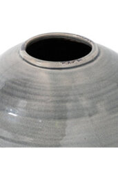 Garda Grey Glazed Tiber Vase, Elegant Distressed Ceramic Decor - thumbnail 2