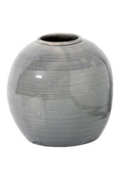Garda Grey Glazed Tiber Vase, Elegant Distressed Ceramic Decor - thumbnail 1