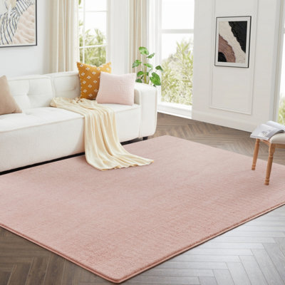 Bedlooms Pink Pashmina Rug 160X230Cm, Soft Thick Piles, Hypoallergenic Modern Area Rugs And Bedroom Rug - image 1