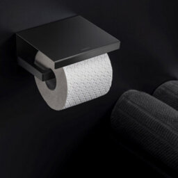 Cosmic Toilet Roll Holder, Black Matt, Wall-Mounted, 13 Cm. Collection The Grid - thumbnail 4