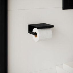 Cosmic Toilet Roll Holder, Black Matt, Wall-Mounted, 13 Cm. Collection The Grid - thumbnail 2
